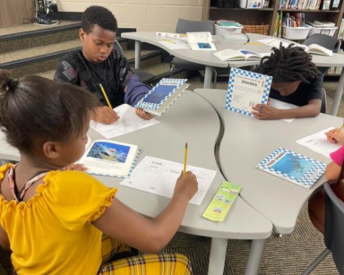 HWES third grade students studied ocean animals in the library.
