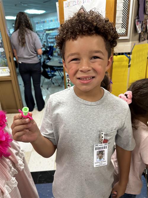 Happy boy with prize