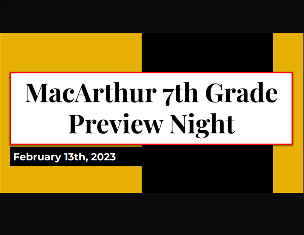 7th Grade Preview Night