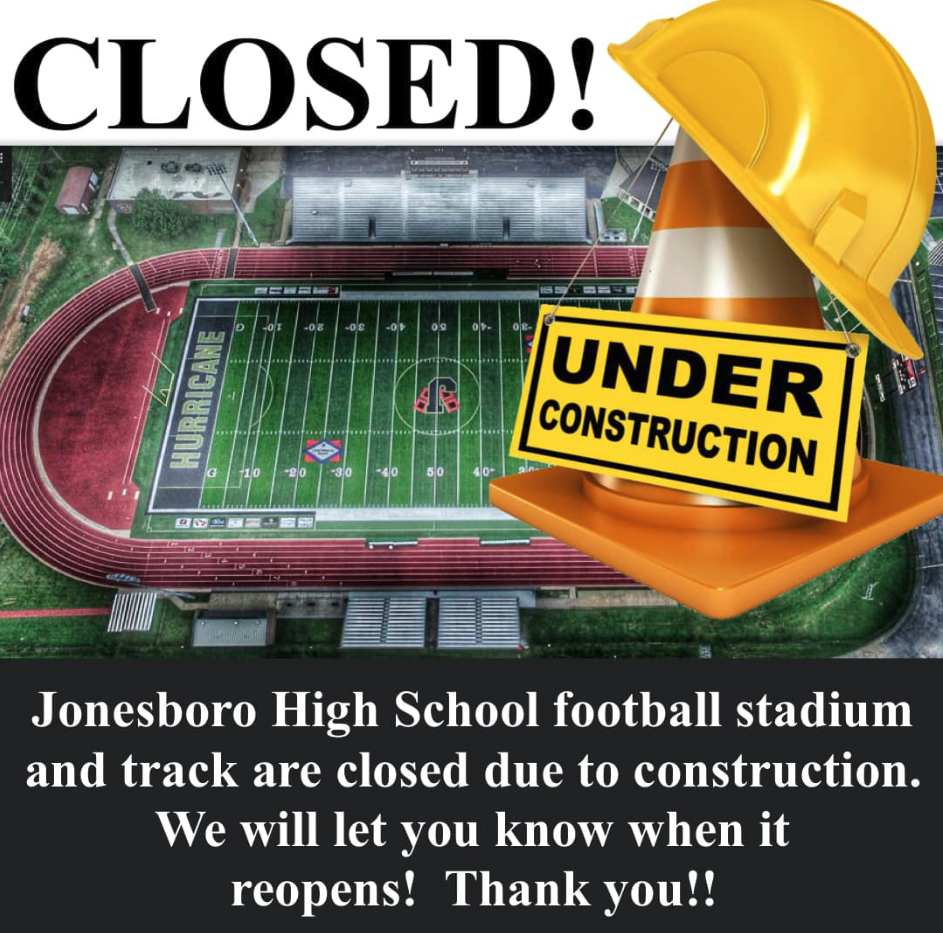  football field with closed sign